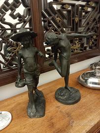 coppia opere in bronzo 