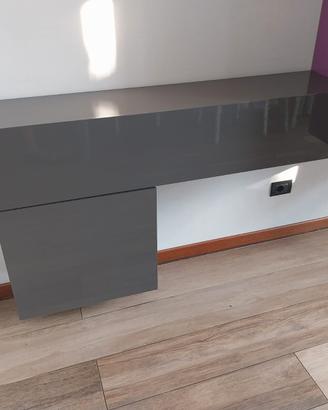 Salotto componibile grigio scuro e viola