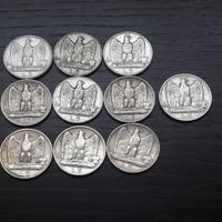 ARGENTO _ lotto 10x 5 lire aquilino ITALIA REGNO