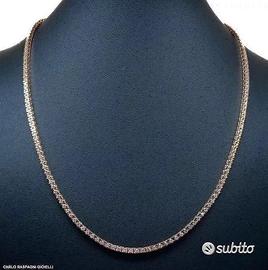 COLLANA TENNIS ORO ROSA 18kt. CON DIAMANTI ct 2,96