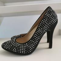 Décolleté eleganti scarpa con tacco nero donna 37