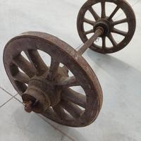 ruote in legno diametro 40cm d' epoca