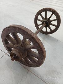 ruote in legno diametro 40cm d' epoca