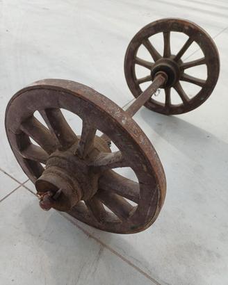 ruote in legno diametro 40cm d' epoca