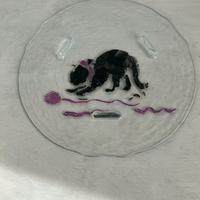 Sottopentola in vetro decorata a mano con gatto