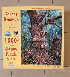 Puzzle 1000 pezzi a tema Gnomi, foresta