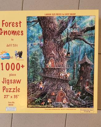Puzzle 1000 pezzi a tema Gnomi, foresta