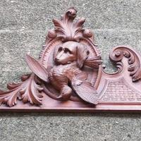 Antico Frontone / Fregio in Legno Scuro
