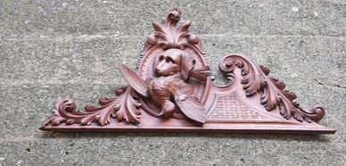 Antico Frontone / Fregio in Legno Scuro