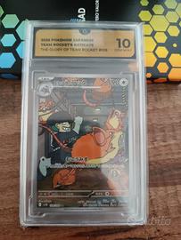 carta Pokemon raticate del team Rocket gradata