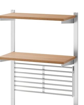 Mensole con binari e griglia organizer cucina