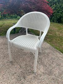 Set 6 sedie bianche per giardino o terrazzo