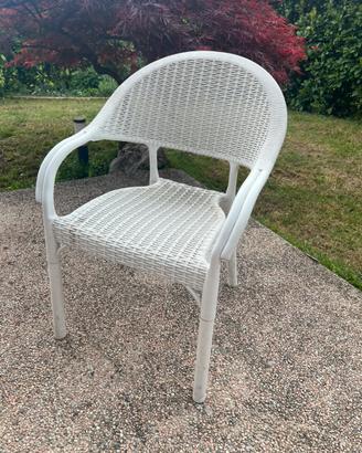 Set 6 sedie bianche per giardino o terrazzo