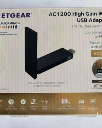 NETGEAR AC1200 Adattatore USB WiFi A6210 Dual-Band