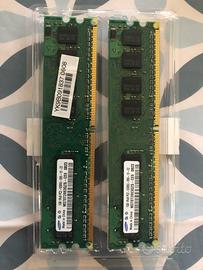 Kit Schede Memoria RAM Samsung 2x1 GB DDR2 667 Mhz