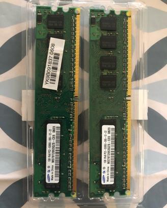 Kit Schede Memoria RAM Samsung 2x1 GB DDR2 667 Mhz