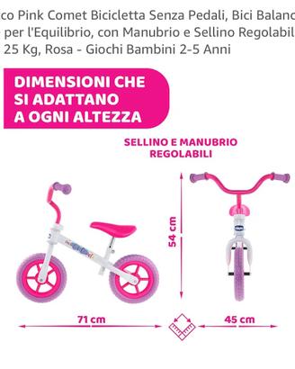 Bicicletta senza pedali Chicco Pink Comet