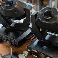 4 x Teste mobili Coef MP-250 spot DMX luci palco