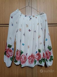 Blusa floreale in tessuto leggero