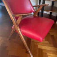 Poltrona Dal Vera rosso corallo anni 50/60.