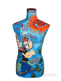 Braccio Di Ferro Scultura Manichino PopArt Dipinto