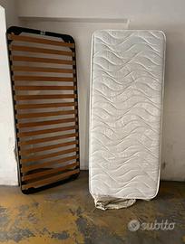 MATERASSO SINGOLO + RETE + TESTATA LETTO.