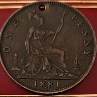 moneta Victoria One Penny 1881