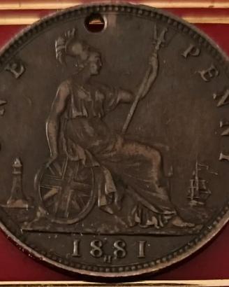 moneta Victoria One Penny 1881
