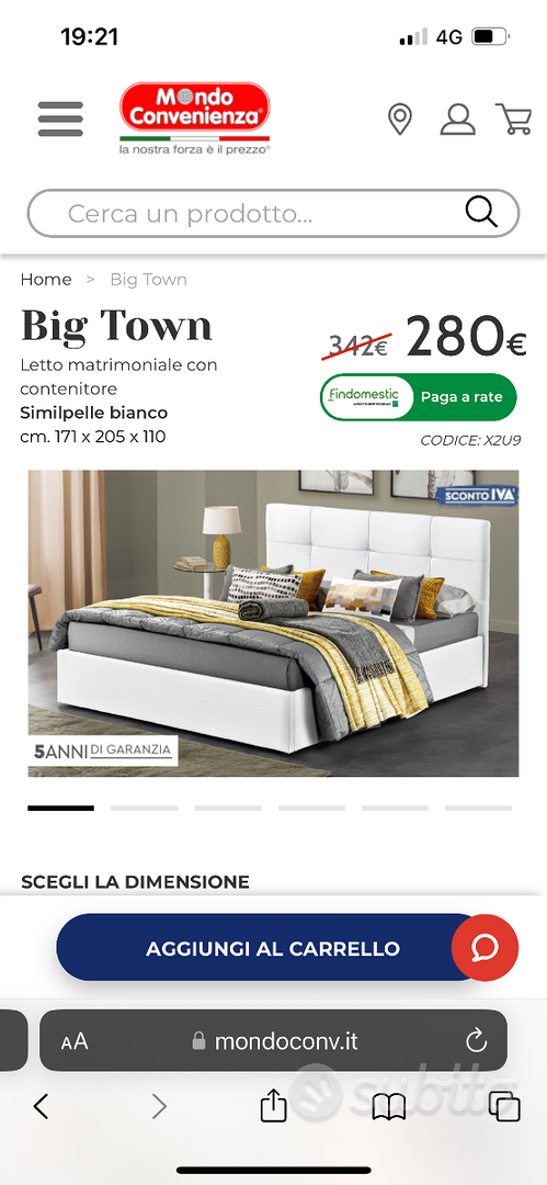 Big Town: Letto singolo con contenitore