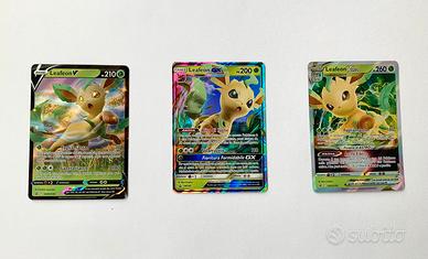 Carte pokemon Leafeon V,Gx e V-Astro