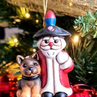 Statuina Thun Babbo Natale Carabiniere Cinofilo