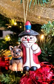 Statuina Thun Babbo Natale Carabiniere Cinofilo
