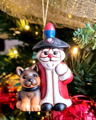 Statuina Thun Babbo Natale Carabiniere Cinofilo
