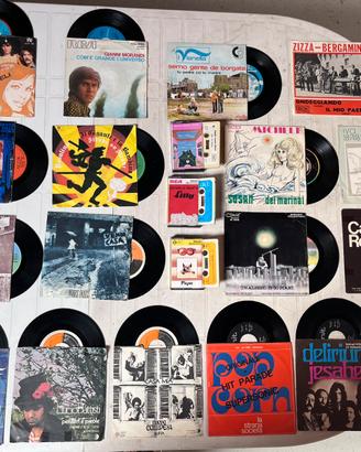 Vinili 45 giri + musicassette originali anni 70