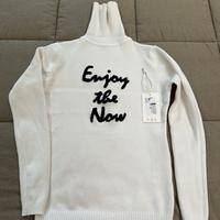 Maglione, Pullover, dolcevita collo alto, bianco