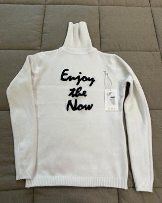 Maglione, Pullover, dolcevita collo alto, bianco
