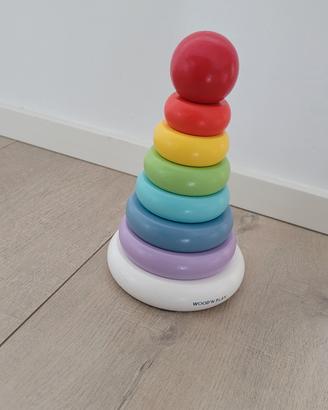 piramide ad anelli in legno