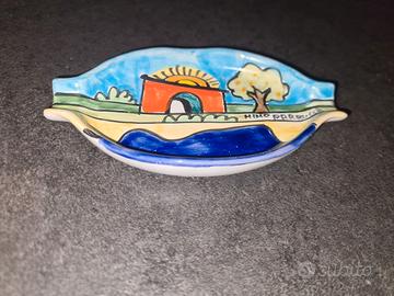 Posacenere in ceramica siciliana dipinto a mano