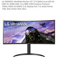 LG 35’ 21:9  QHD Curvo LED 160Hz