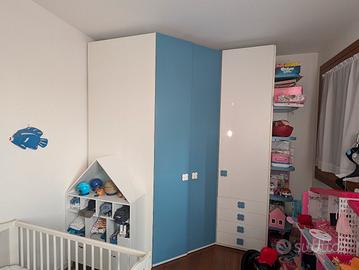 cabina armadio angolare per cameretta bambini