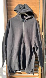 Felpa con cappuccio e zip a coste Asos uomo L nero