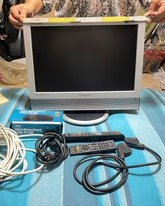 Tv monitor Samsung 19” LCD+Decoder DVB-T2+Cavi