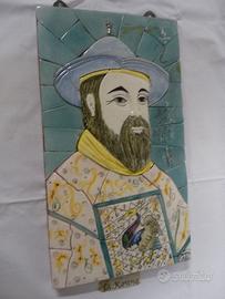 Mosaico quadro in porcellana 1966 firmato