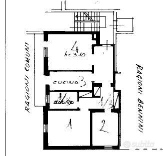 Trilocale con cantina e garge