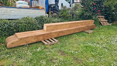 pali e travi in lamellare per portico 