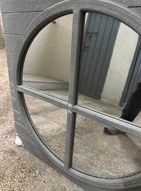 Specchio stile marinaio in legno grigio di design