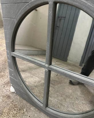 Specchio stile marinaio in legno grigio di design