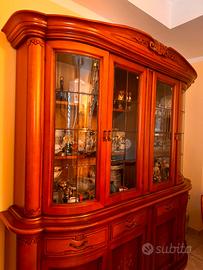 Credenza / Vetrina classica in legno massello con