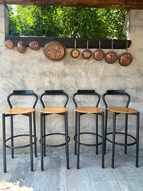 4 Sgabelli calligaris alti in legno e metallo