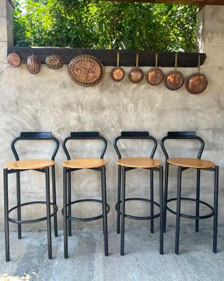 4 Sgabelli calligaris alti in legno e metallo